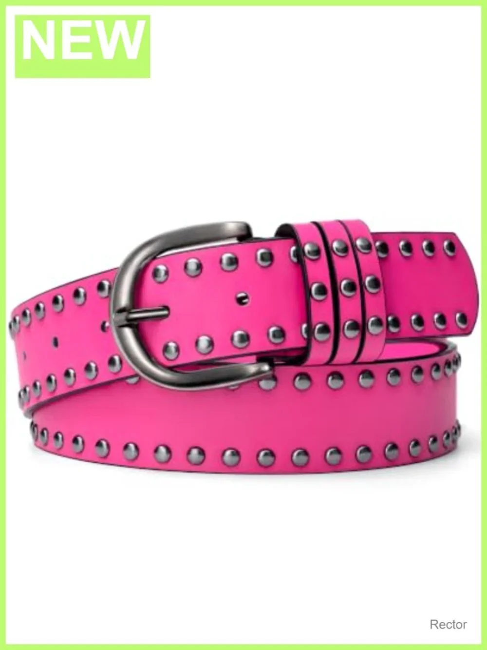 Faux Leather Studded Belt for Women Punk Goth Waist Belt